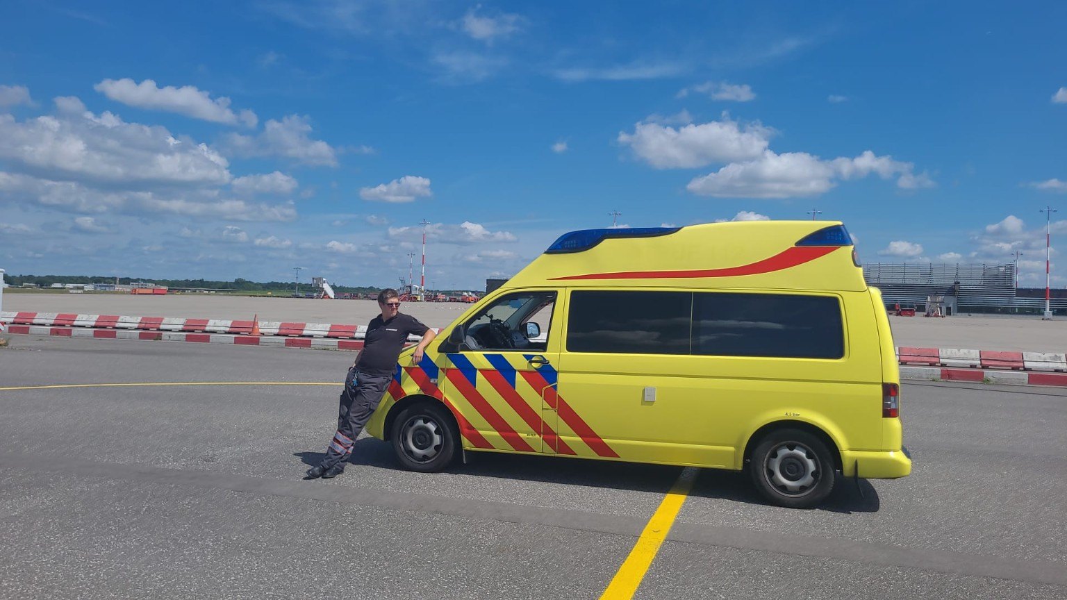 Ambulance on an airfield